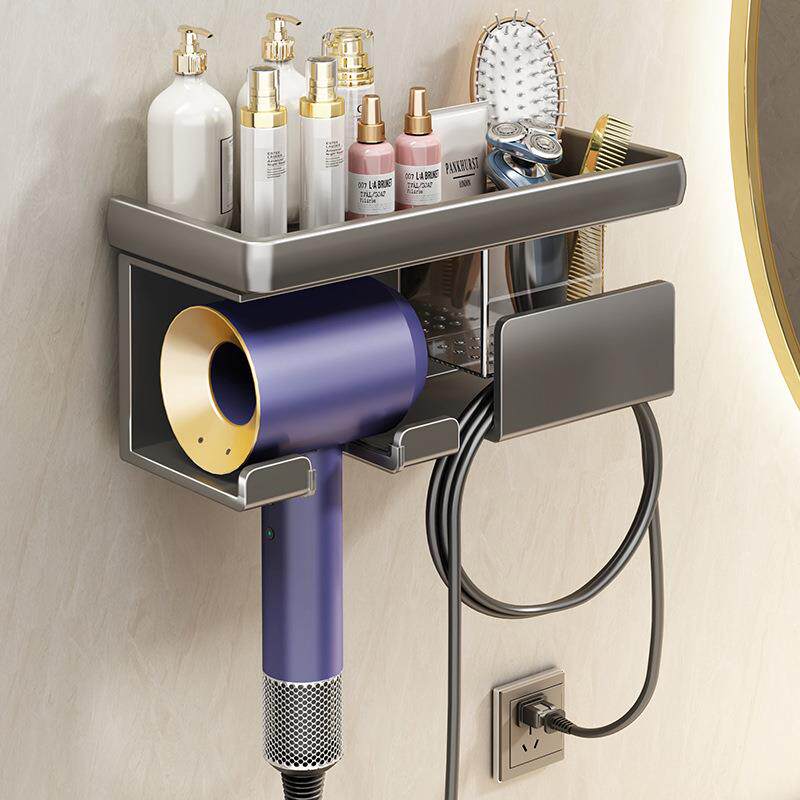 吹风机置物架免打孔卫生间吹风机支架浴室电吹风筒收纳家用挂架子