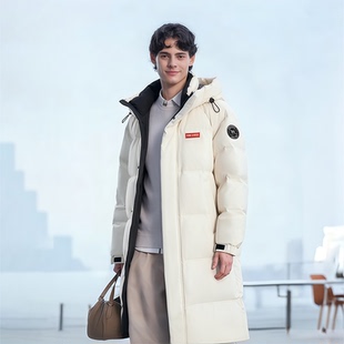 鸭鸭外套男2025新款冬青少年中长款厚款冬装高填充防风保暖羽绒服