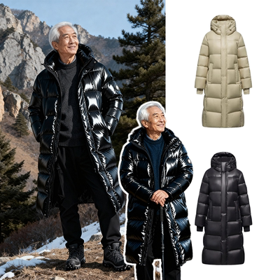 鸭鸭2025新款长款羽绒服