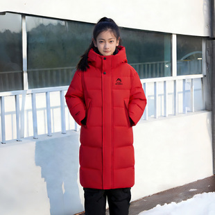 鸭鸭儿童高充绒量羽绒服2026红色新款外套男女童极寒防风厚冬装