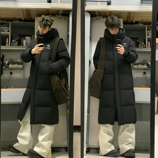 yaya鸭鸭男款羽绒服青少年长款冬季新款外套立领连帽2025防风男装