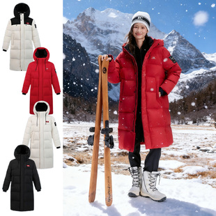 鸭鸭羽绒服女款冬季小个子中长款2025年新款爆款防寒服超厚外套