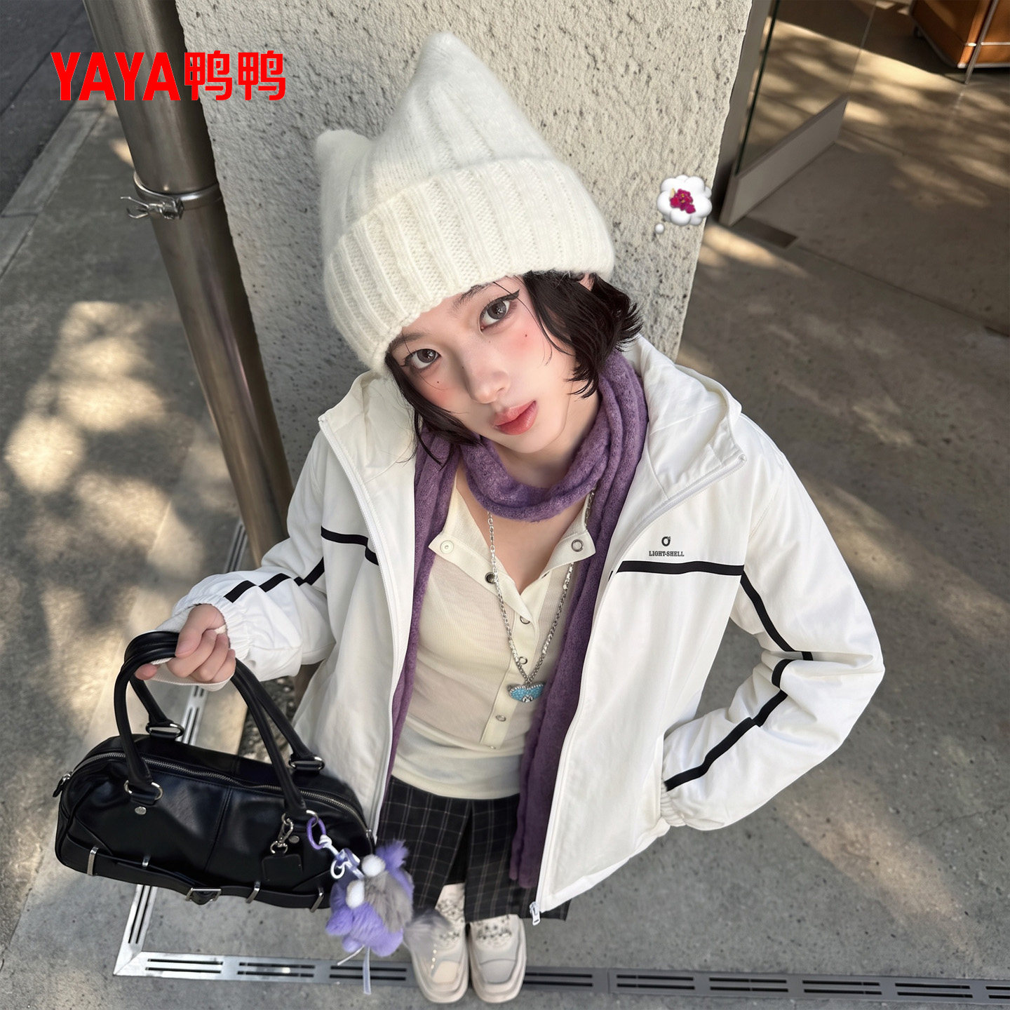 鸭鸭轻薄羽绒服女孩初高中生大学生短款保暖羽绒衣2026秋冬新款