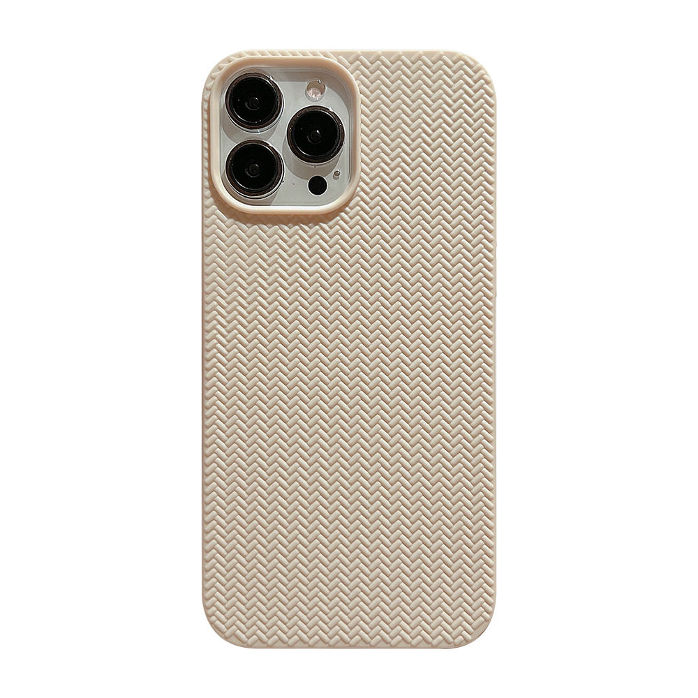 原单外贸出口日本编织纹14适用iphone13苹果手机壳14pro max针织Xs纯色12/11套8p硬壳磨砂透气防摔男