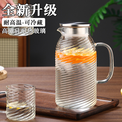加厚耐高温玻璃冷水壶大容量