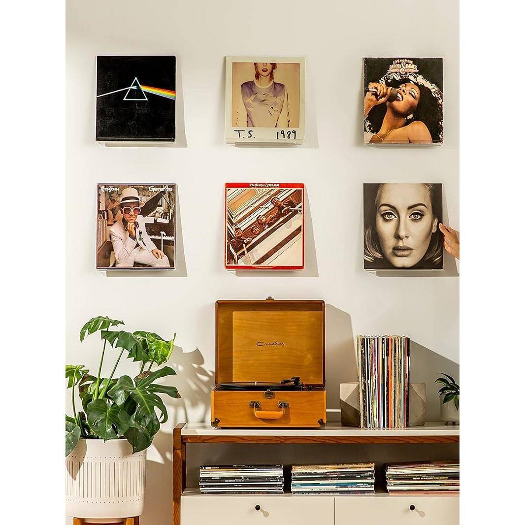 高透明黑胶唱片架免打孔挂墙式CD专辑亚克力展示架LP收纳置物支架