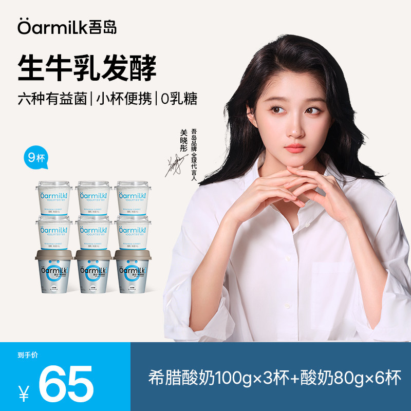 Oarmilk吾岛希腊小杯装0乳糖无蔗糖100g低温酸奶组合