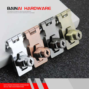 抽屉锁免打开孔 搭扣锁对开柜门锁扣 家用 明装锁锁牌 简易房门锁