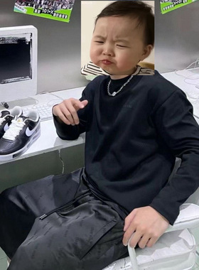 王嘉尔同款TEAMWANG提花字母满印丝滑短裤宽松六分裤高街复古简约