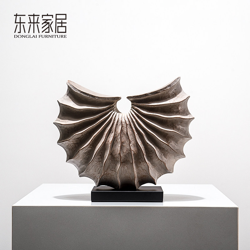 侘寂风树脂海螺艺术摆件中古风客厅边柜展示架陈设电视柜软装饰品,家居饰品,装饰摆件,淘宝优惠券,粉丝福利购,淘宝优惠卷
