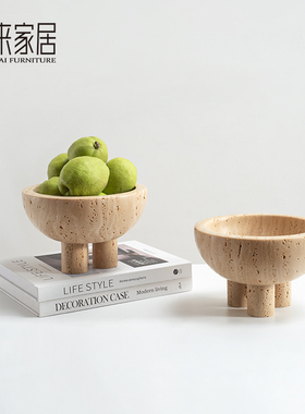 天然客厅收纳盘黄洞石创意