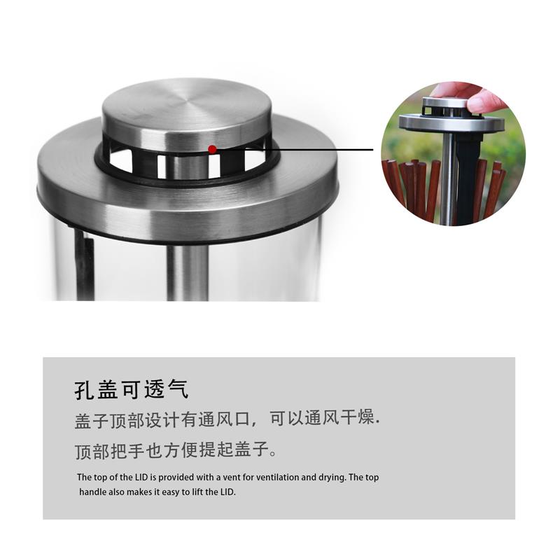 可视高硼硅玻璃筷子笼沥水带盖筷子筒厨房家用不锈钢筷子盒吸管筒