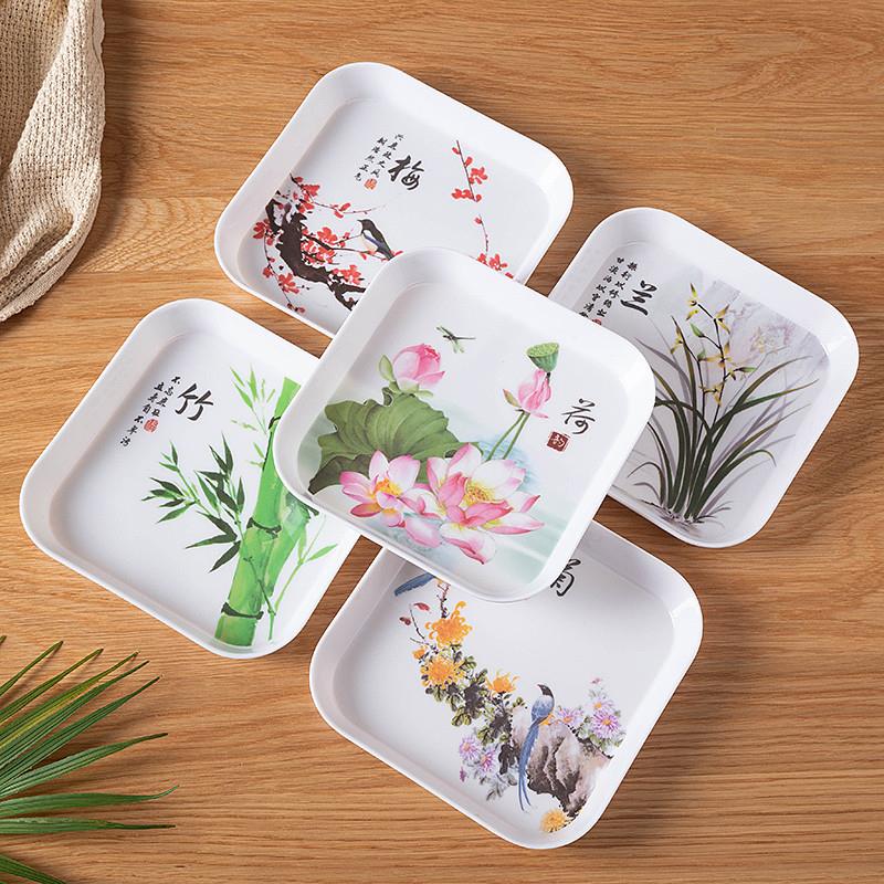 吐骨碟家用塑料可爱碟子餐桌垃圾分类盘子残渣壳盘子耐摔吐骨盘碟