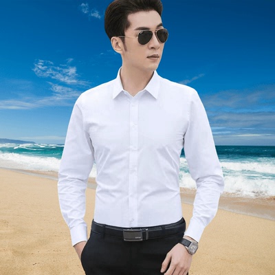 上班免烫男士休闲长袖工装抗皱