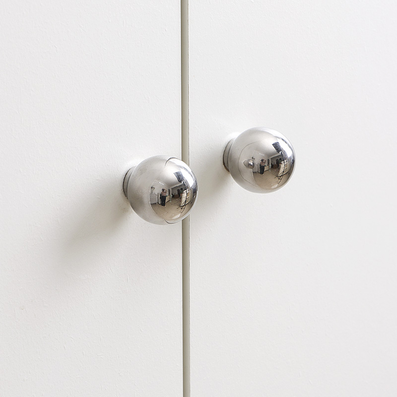 星翡极简圆球银色法式柜门拉手陶瓷衣柜门橱柜抽屉把手高级感创意