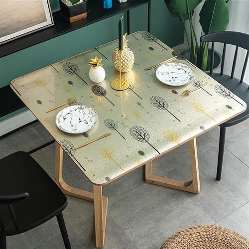 简约防油茶几垫防烫免洗四方桌小饭桌防水正方形桌布印花软玻璃