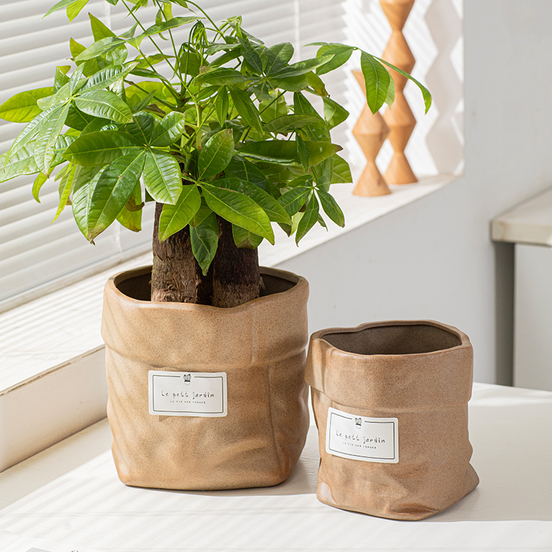 发财树花盆大号仙人掌专用花盆家用盆栽桌面多肉花盆陶瓷陶土花盆