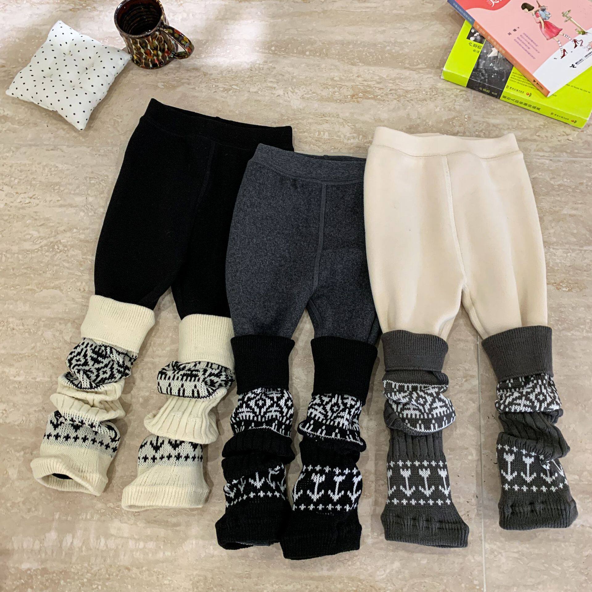 全棉【A类】蔗梨童装女童裤子冬装新款休闲洋气费尔岛儿童打底裤A