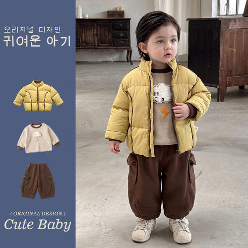 全棉A类冬季加厚棉服童装