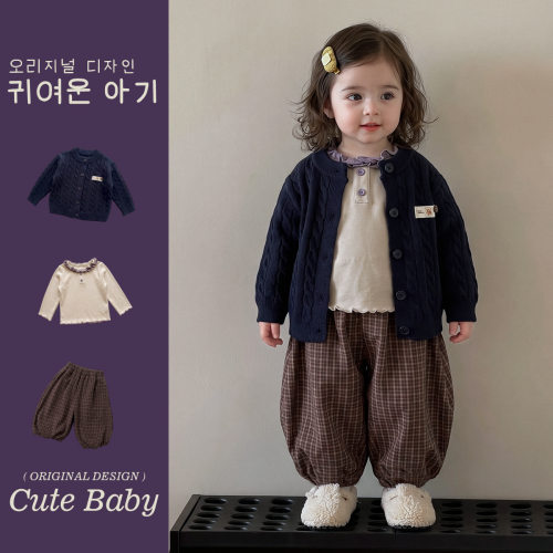 全棉A类秋季女童套装小女