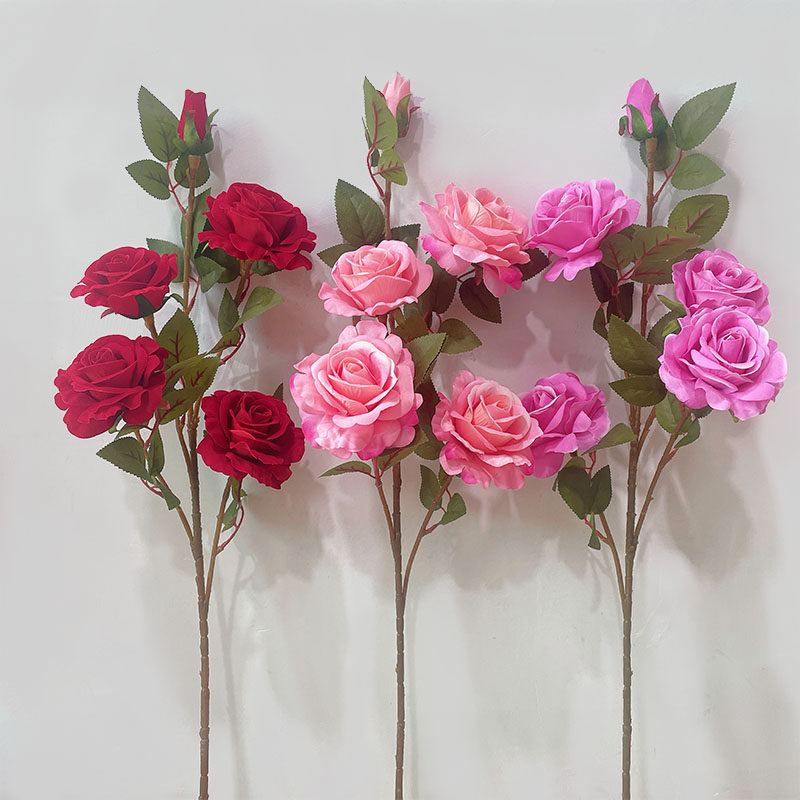 塑料假花玫瑰手捧花仿真花超大摆设轻奢高端客厅高级家居装饰布置