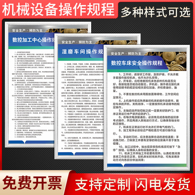 各类机械操作规程制度牌