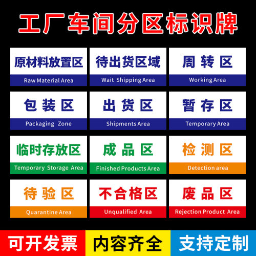 车间不合格标示牌区域划分定制