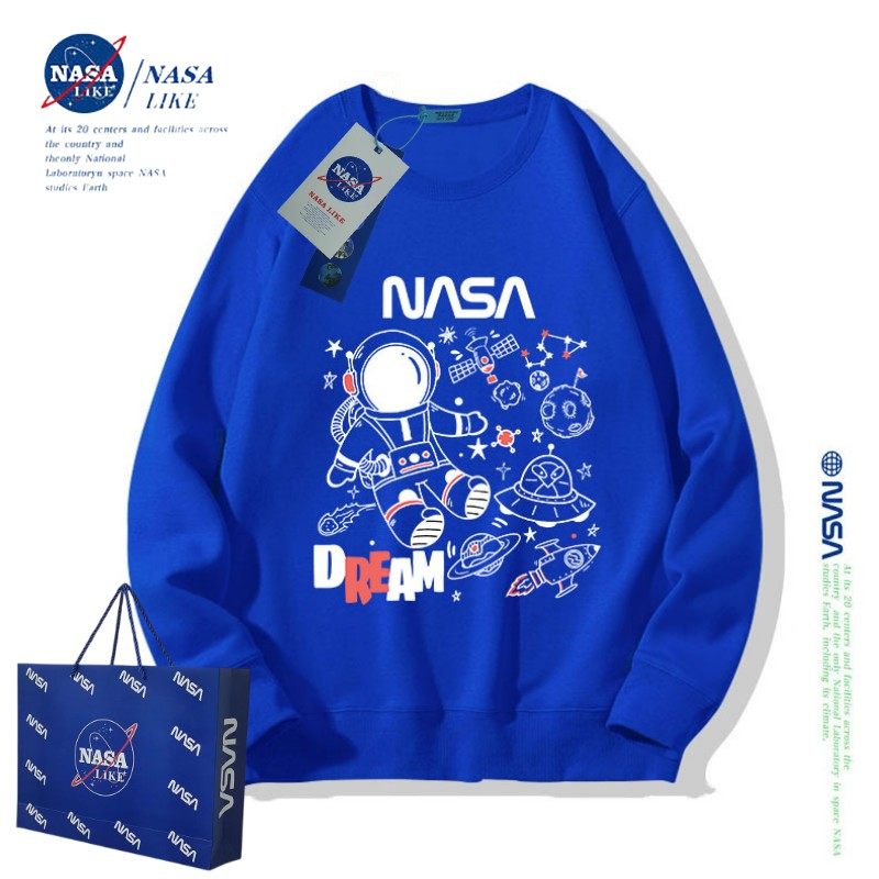 NASA联名宇航员儿童装卫衣男童女童中大童春秋款潮牌加绒上衣秋装