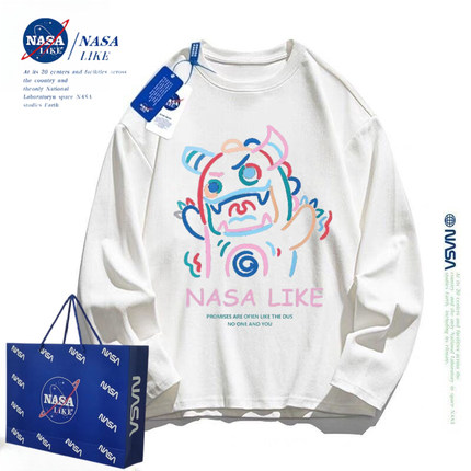 NASA联名小恶魔儿童装长袖T恤秋季纯棉上衣男童女童中大童亲子装