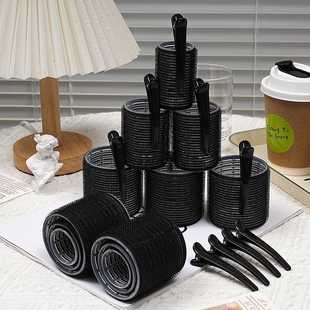 卷刘海发筒黑色韩系高颜值蓬发无痕神器八字刘海卷头饰简约