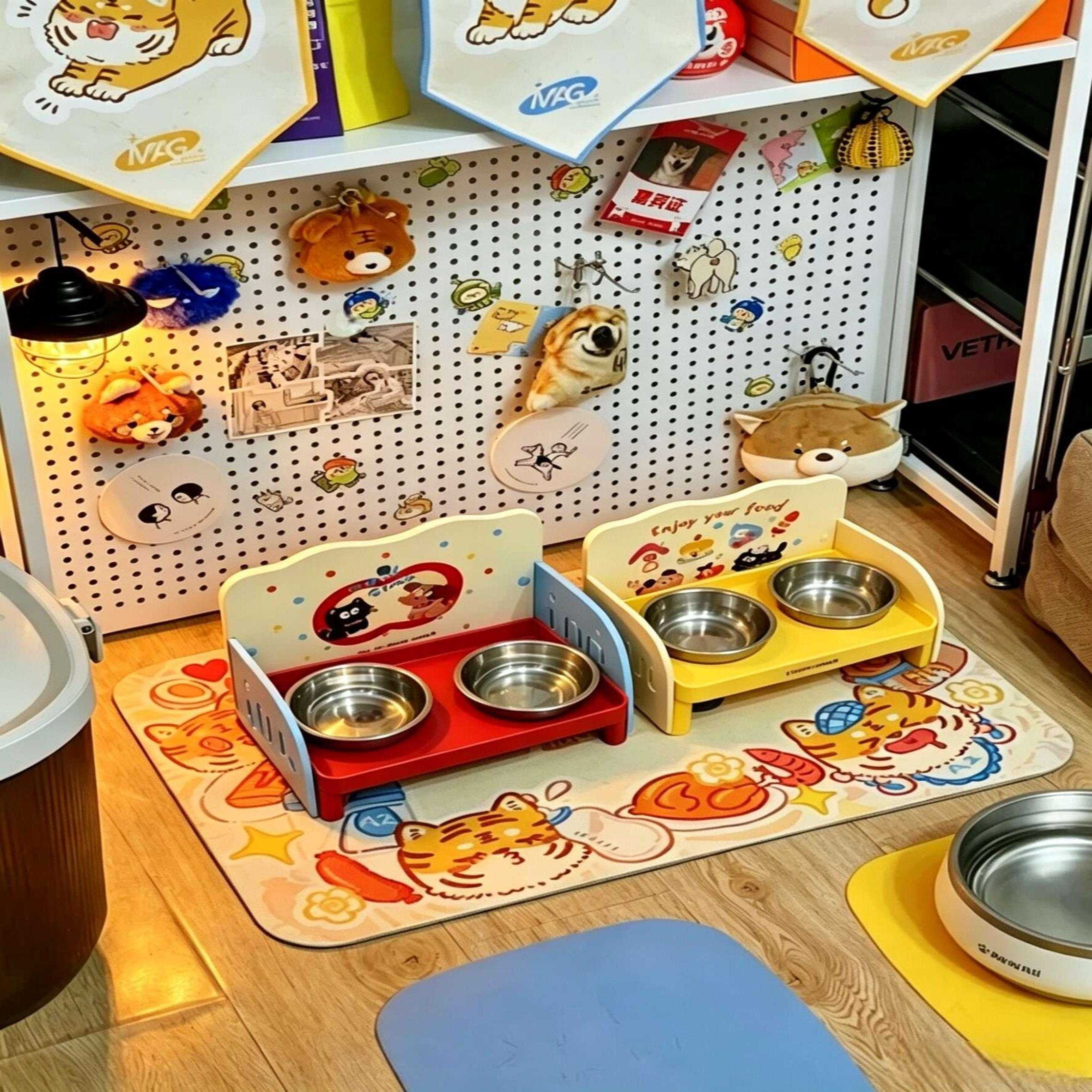 宠物餐桌防漏食保护颈椎可调节猫碗增高架猫食盆狗碗狗盆猫咪食堂