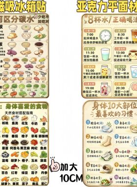 【自律减肥控糖饮食】大号10厘米磁吸冰箱贴健康饮食家用厨房好物
