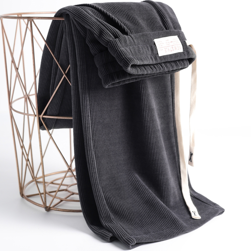 雪尼尔阔腿裤女秋冬高腰大码