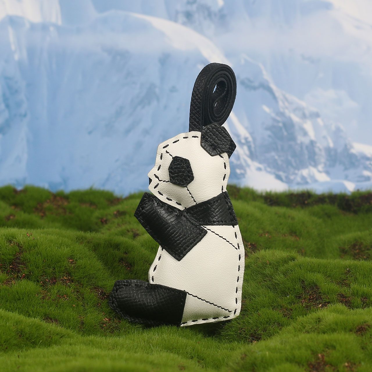 小熊猫挂件手工缝线包包挂饰女真皮汽车后视镜吊饰男生日礼物同款