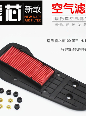 踏板摩托车福星S喜之星HJ100T-7C-D-M国三空气滤芯 过滤器 滤清器