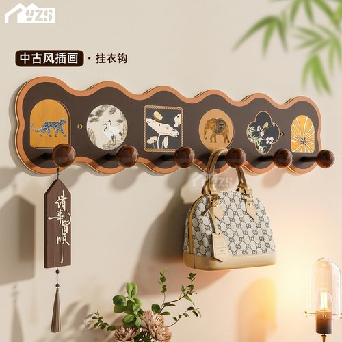 【装饰画】中古风门后挂衣钩