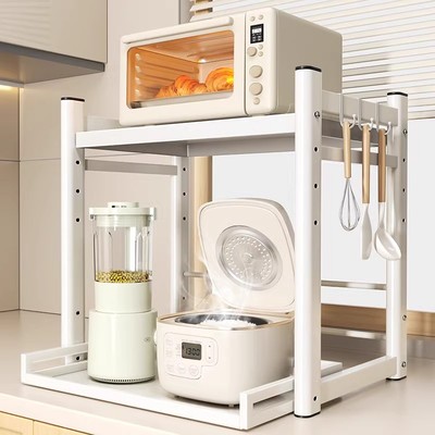 厨房微波炉置物架多功能放电饭煲烤箱专用台面电器抽拉式收纳架子