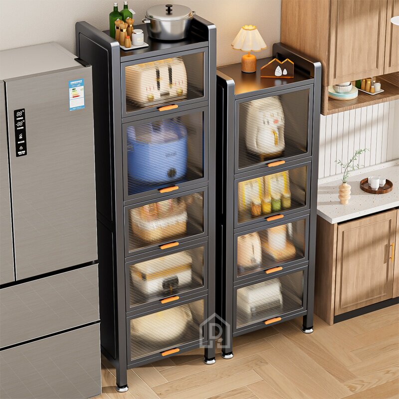 德国夹缝收纳柜缝隙窄边置物架厨房冰箱侧面极窄柜储物柜落地橱柜