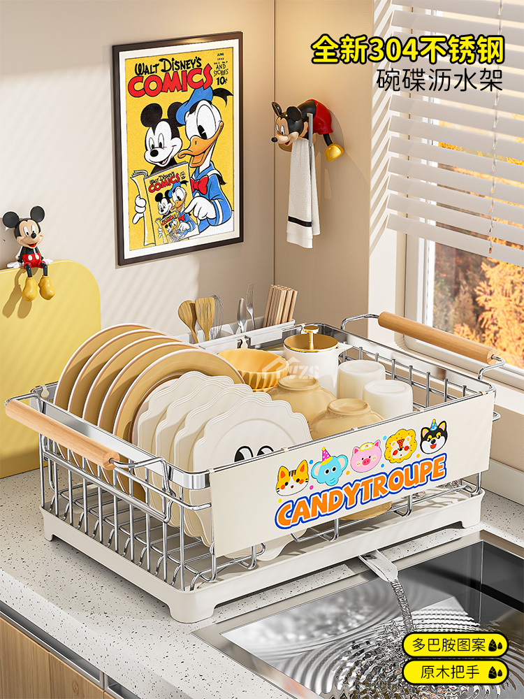 厨房沥水碗盘架不锈钢碗碟收纳碗架沥水篮碗筷餐具置物收纳架