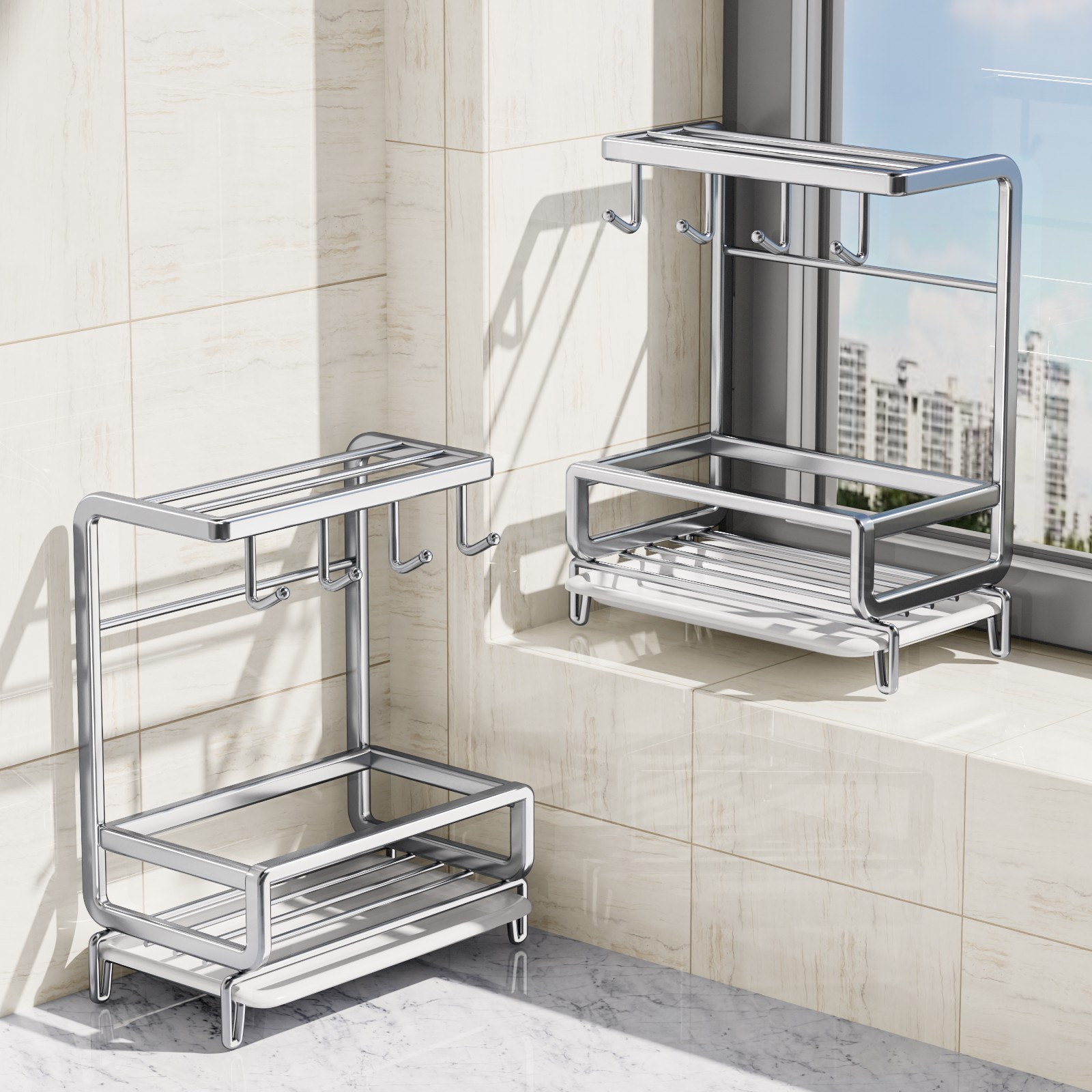 不锈钢抹布沥水架厨房置物架