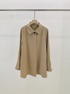 禾同款露珠系列英伦风春季女装中长款女士羊毛大衣小个子风衣外套