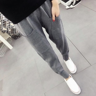 小脚百搭女哈伦裤 萝卜休闲裤 新款 冬运动女裤 宽松女 2025针织秋韩版