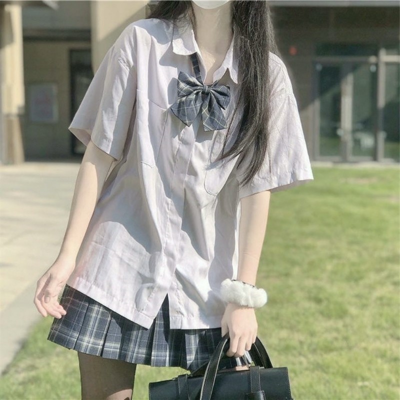 2025夏季新款衬衫女学生韩版宽松百搭小清新jk制服时尚上衣潮