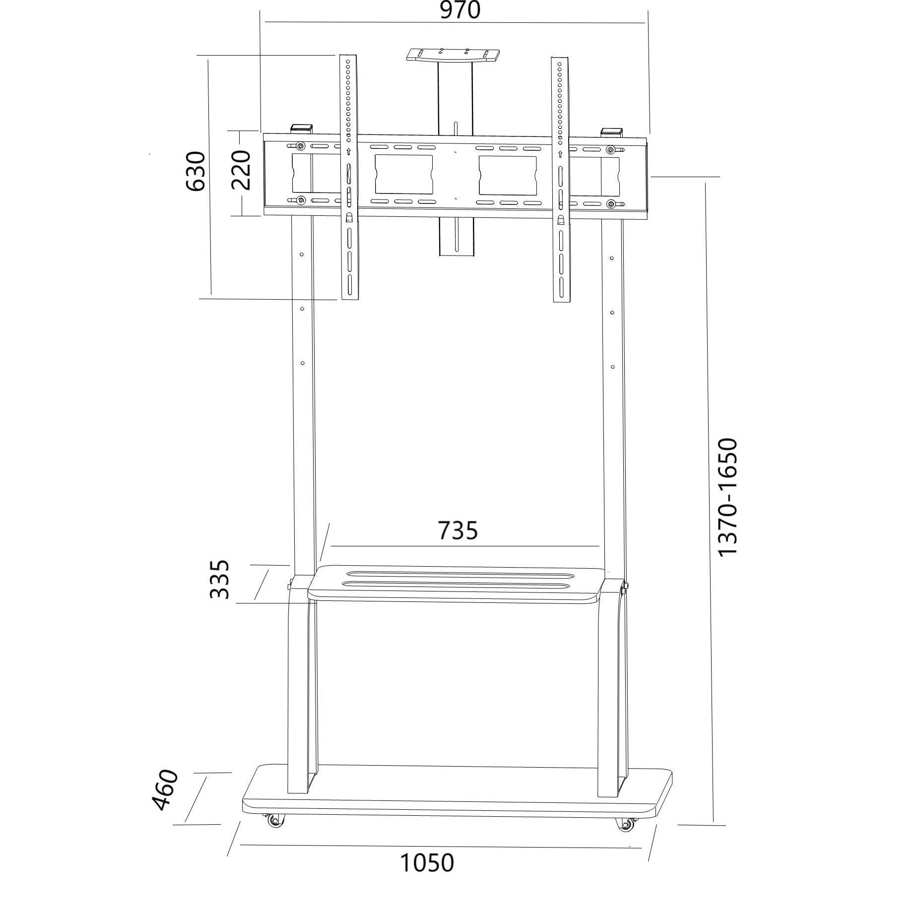 1800加厚液晶电视机移动推车会议室一体机推车 100寸落地移动推车