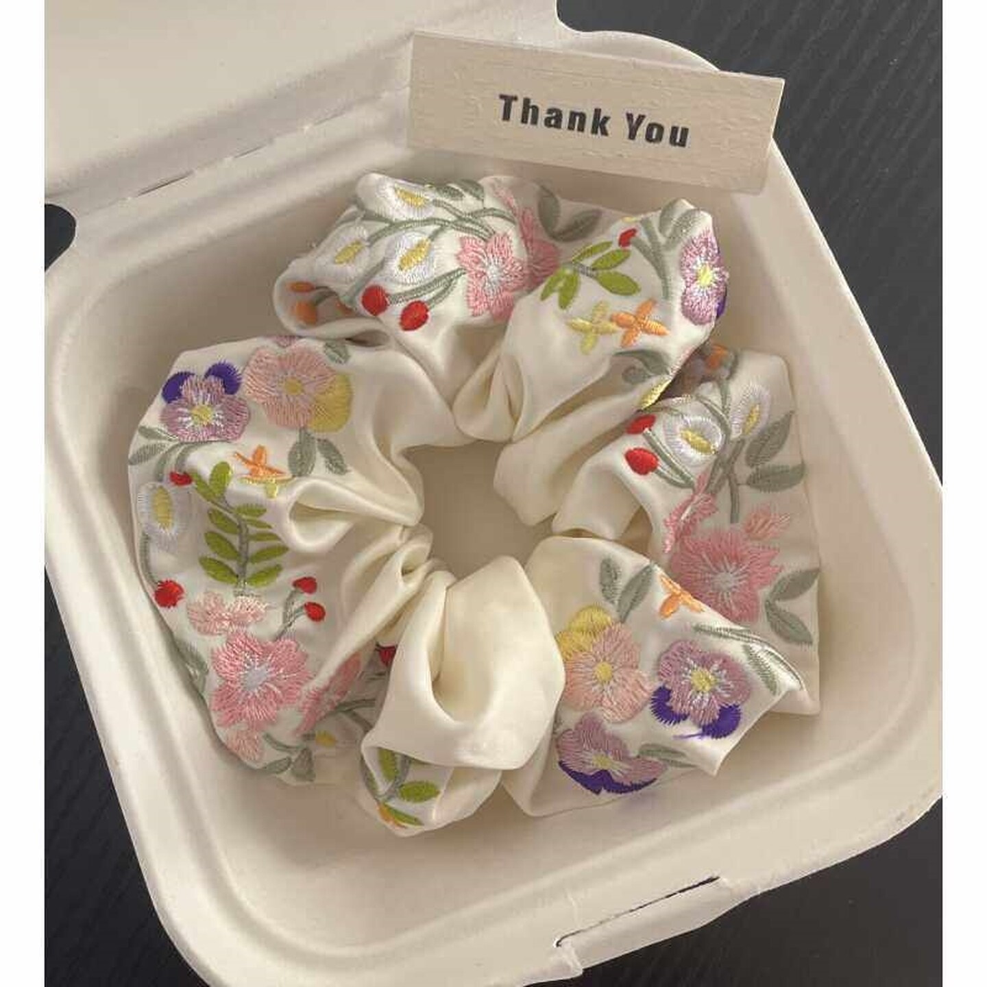 法式少女重工刺绣花朵大肠发圈小众简约复古大肠ins发绳发带