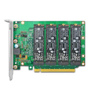 Linkreal M.2NVMe扩展卡 PCIe4.0X16转4口固态转接卡 兼容PCIe3.0