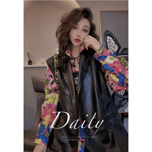 跳舞表演新款复古港风洋气碎花衬衫女设计感轻熟风小众气质上衣