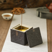 四方粗陶香薰炉香插陶瓷线 线香香座陶瓷家居摆饰檀香沉香炉家用