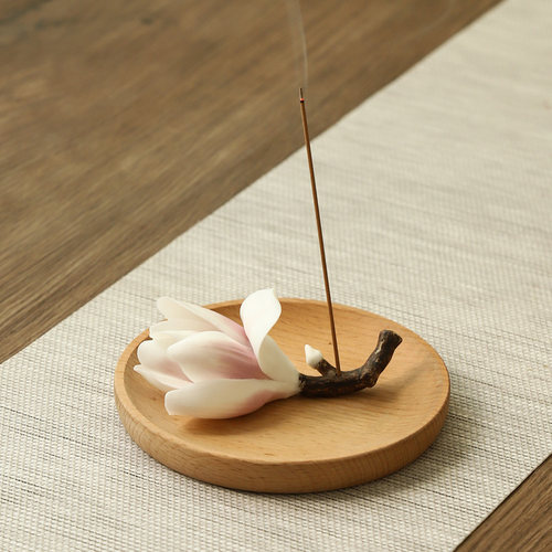 帛文玉兰香插手工捏制