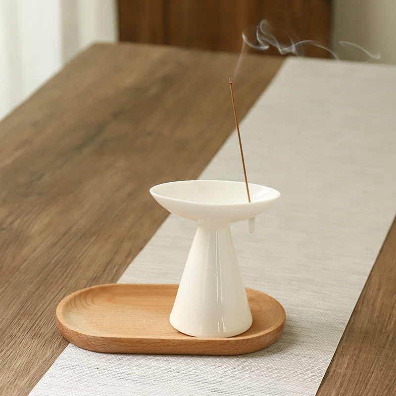 羊脂玉白瓷香插香炉陶瓷线香香座陶瓷家居摆件檀香沉香炉家用香薰,家居饰品,香薰炉,淘宝优惠券,粉丝福利购,淘宝优惠卷